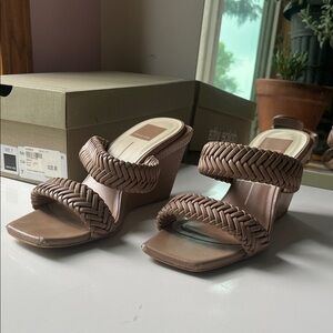 Dolce Vita Braided Brown Wedge Sandals